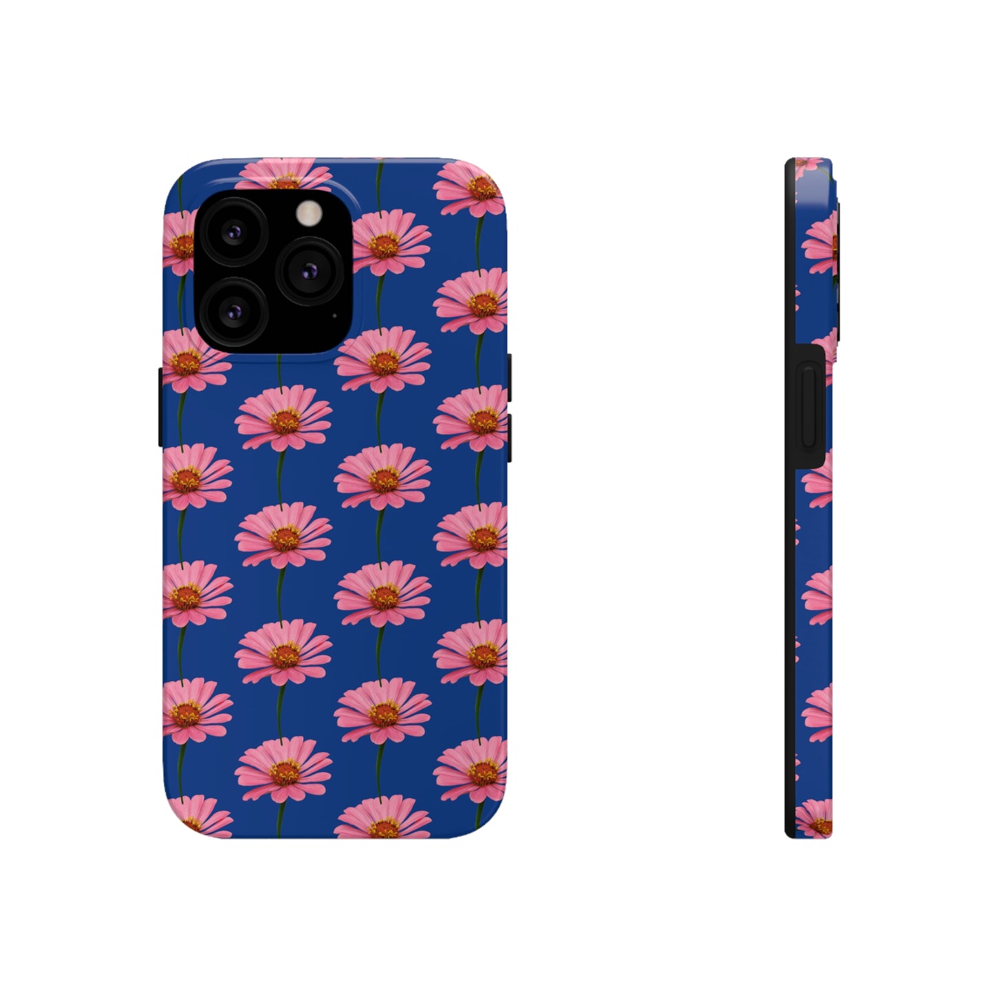 Pink Zinnia Blue Tough Phone Case