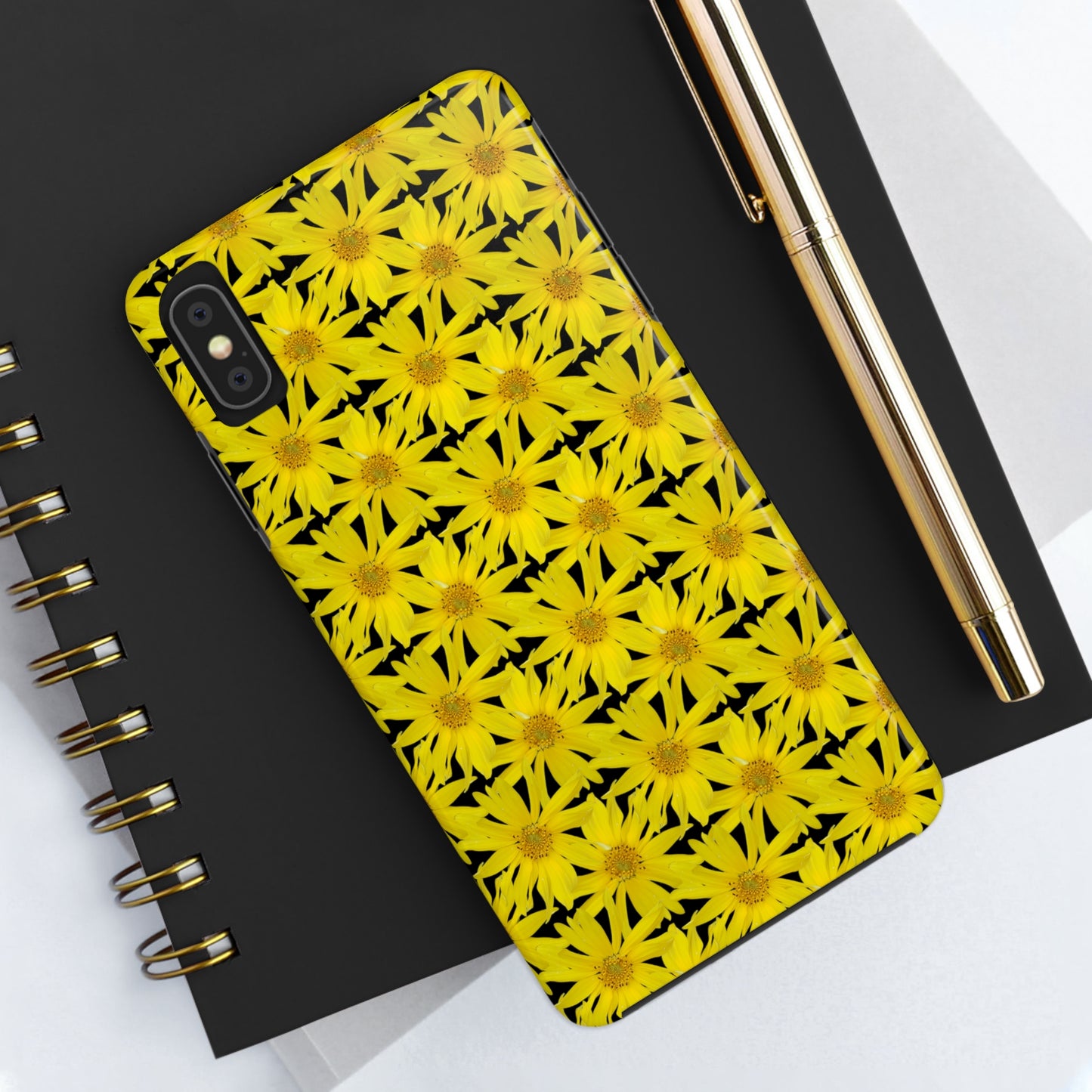 Wall Sunflower Black Tough Phone Case