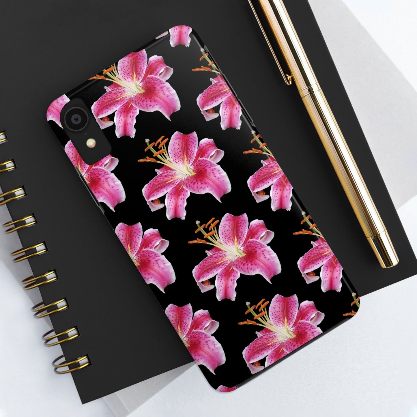 Stargazer Lily Black Tough Phone Case