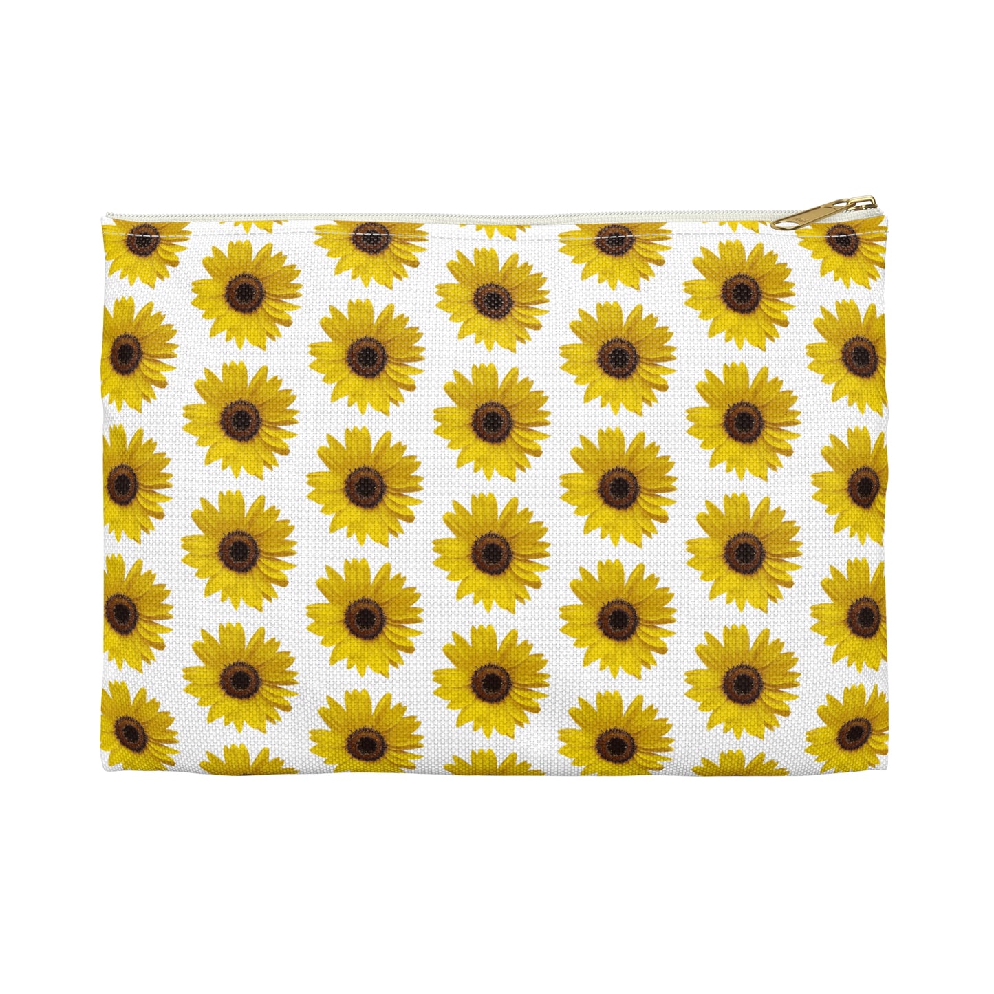 Sunflower White Accessory Pouch