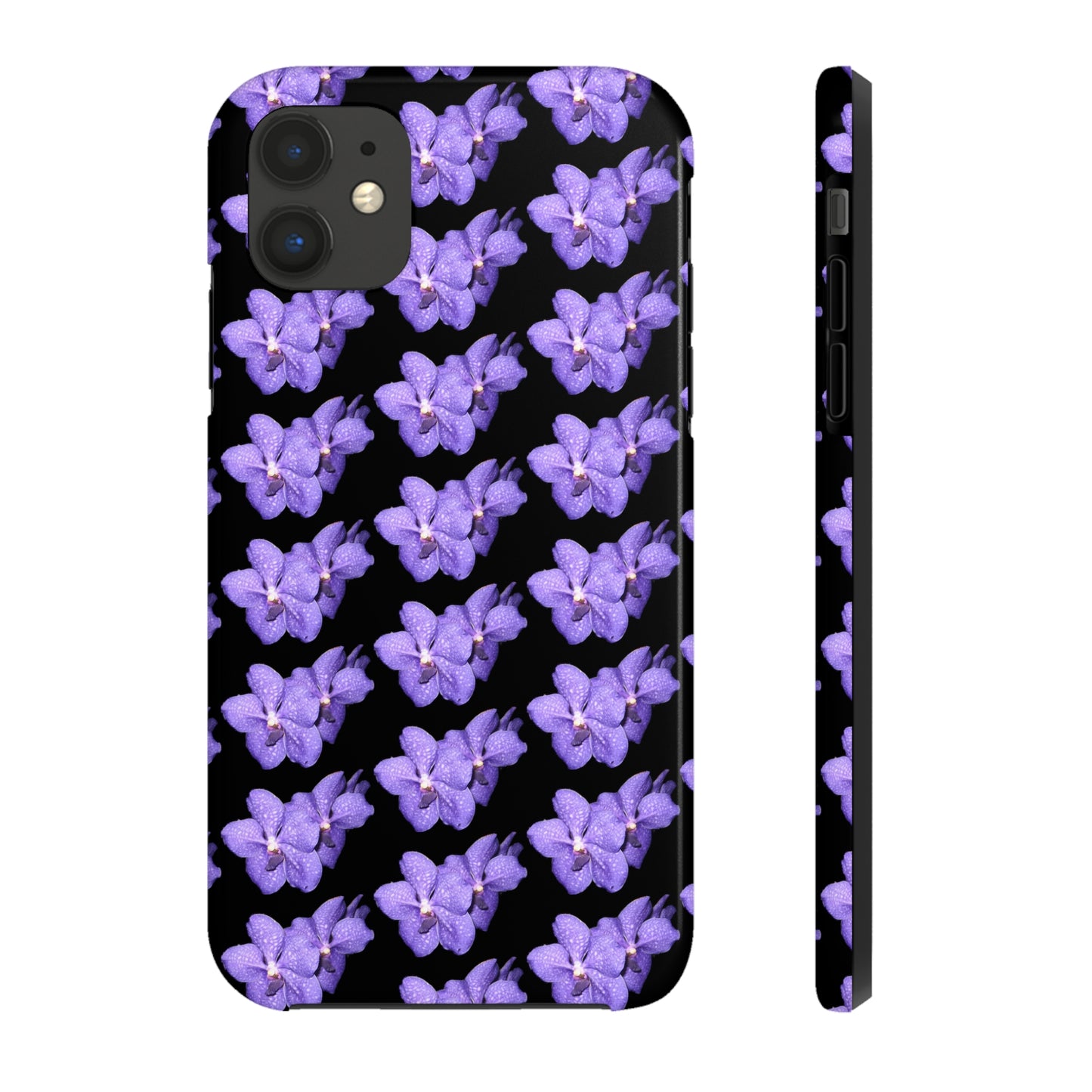 Blue Orchid Black Tough Phone Case