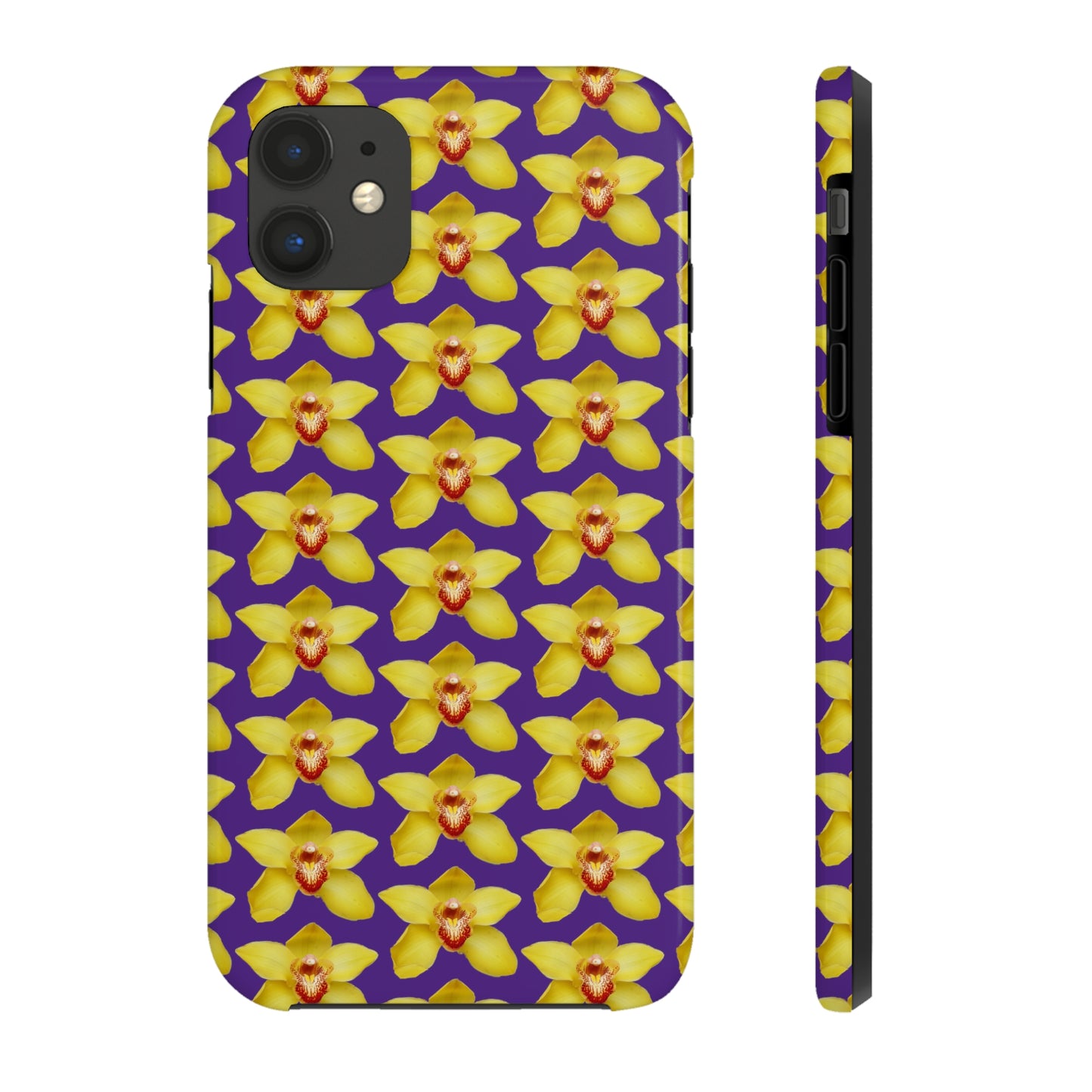 Yellow Cymbidium Orchid Purple Tough Phone Case