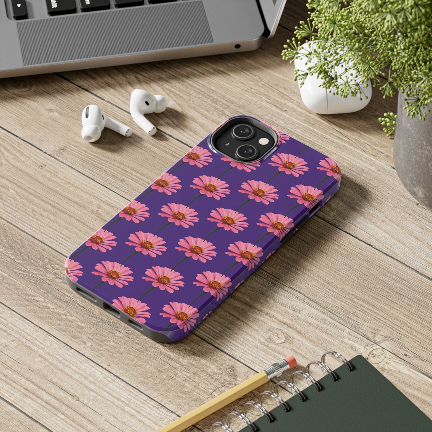 Pink Zinnia Purple Tough Phone Case