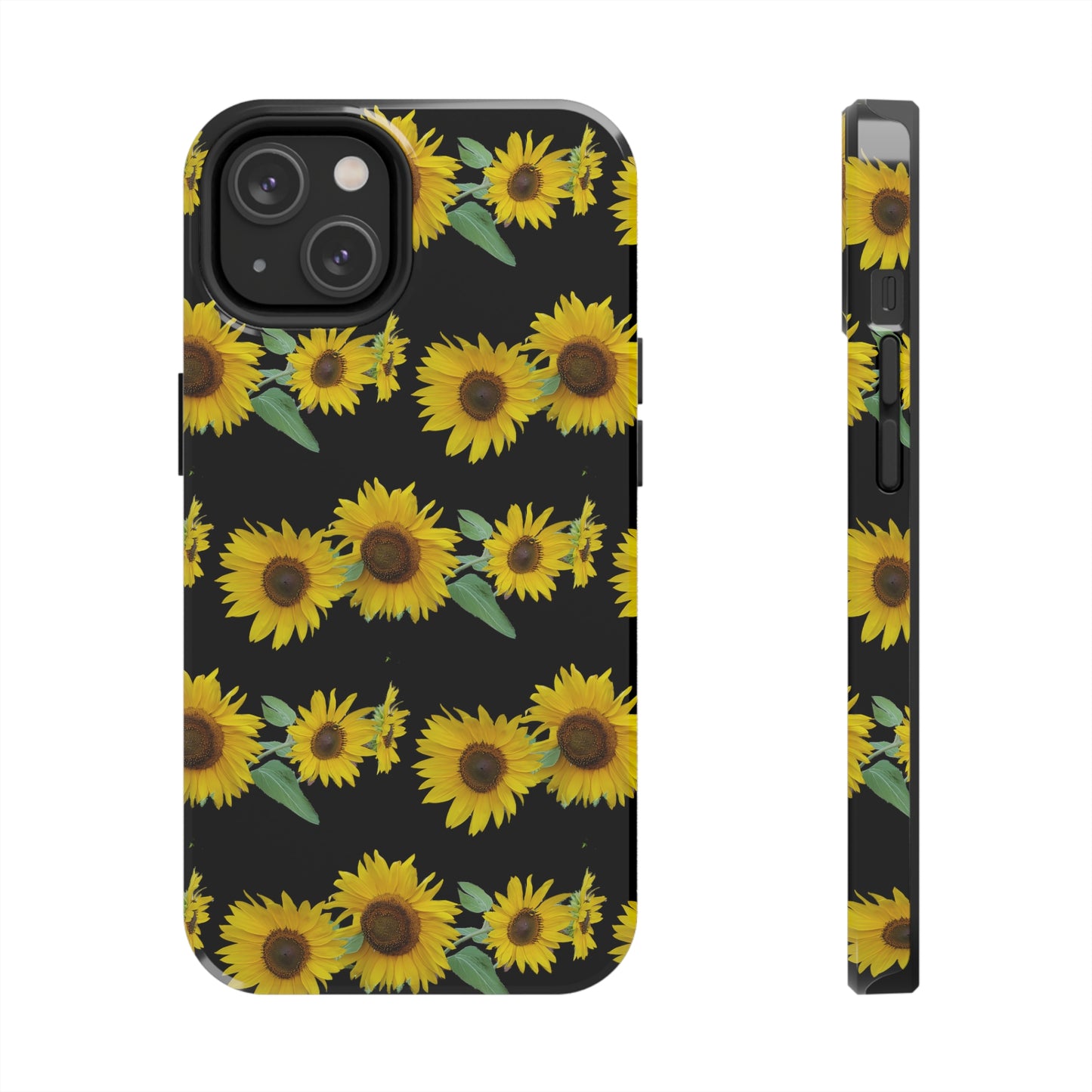 Sunflower Cluster Black Tough Phone Case