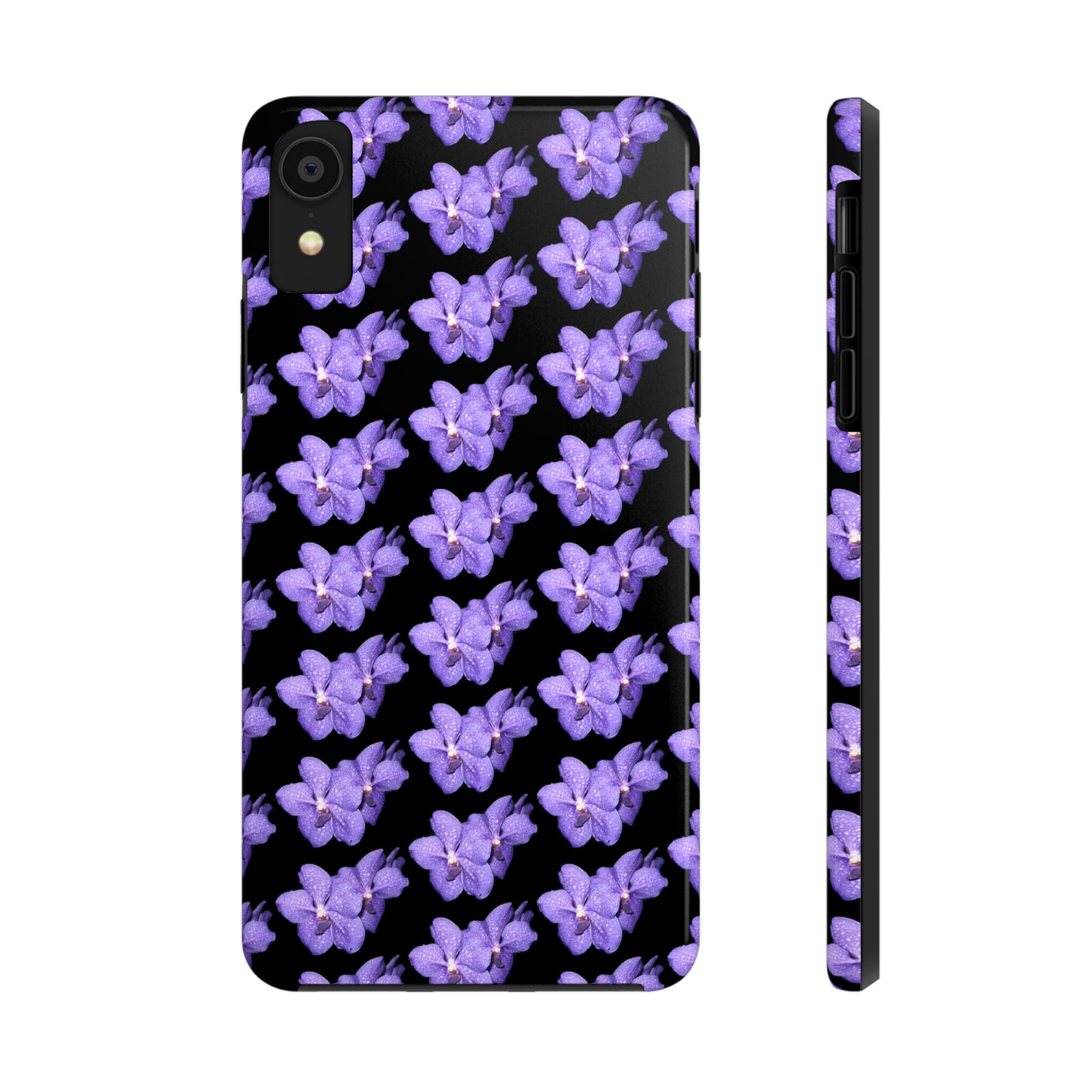 Blue Orchid Black Tough Phone Case