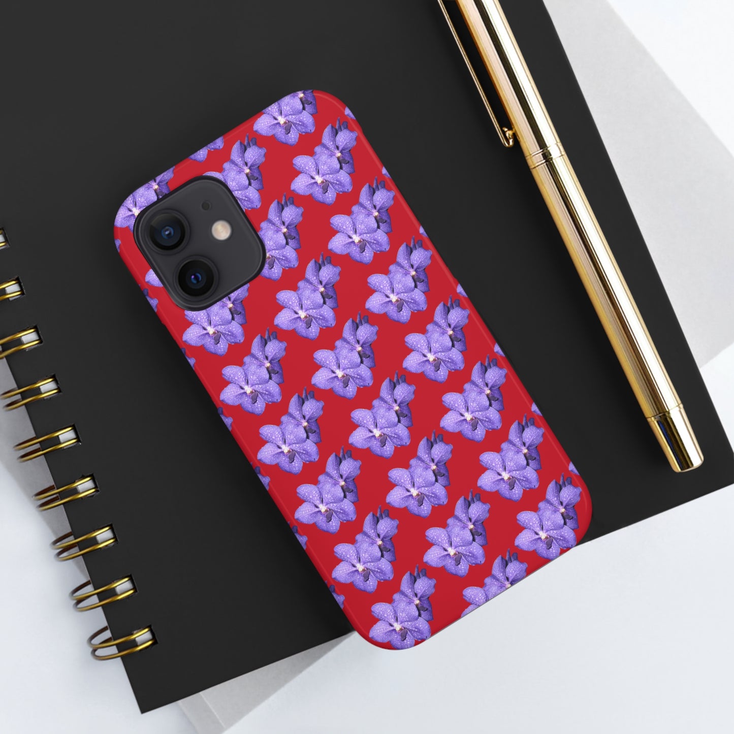 Blue Orchid Red Tough Phone Case