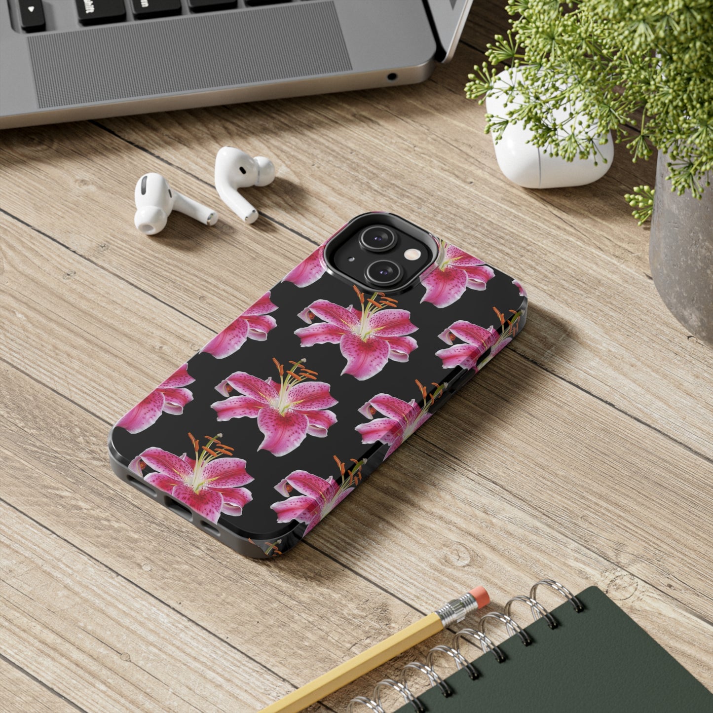 Stargazer Lily Black Tough Phone Case