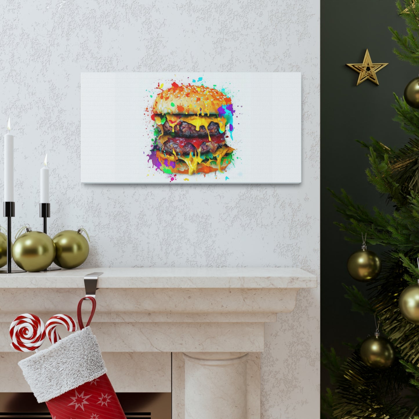 Double Cheese Burger  - Canvas Wall Art