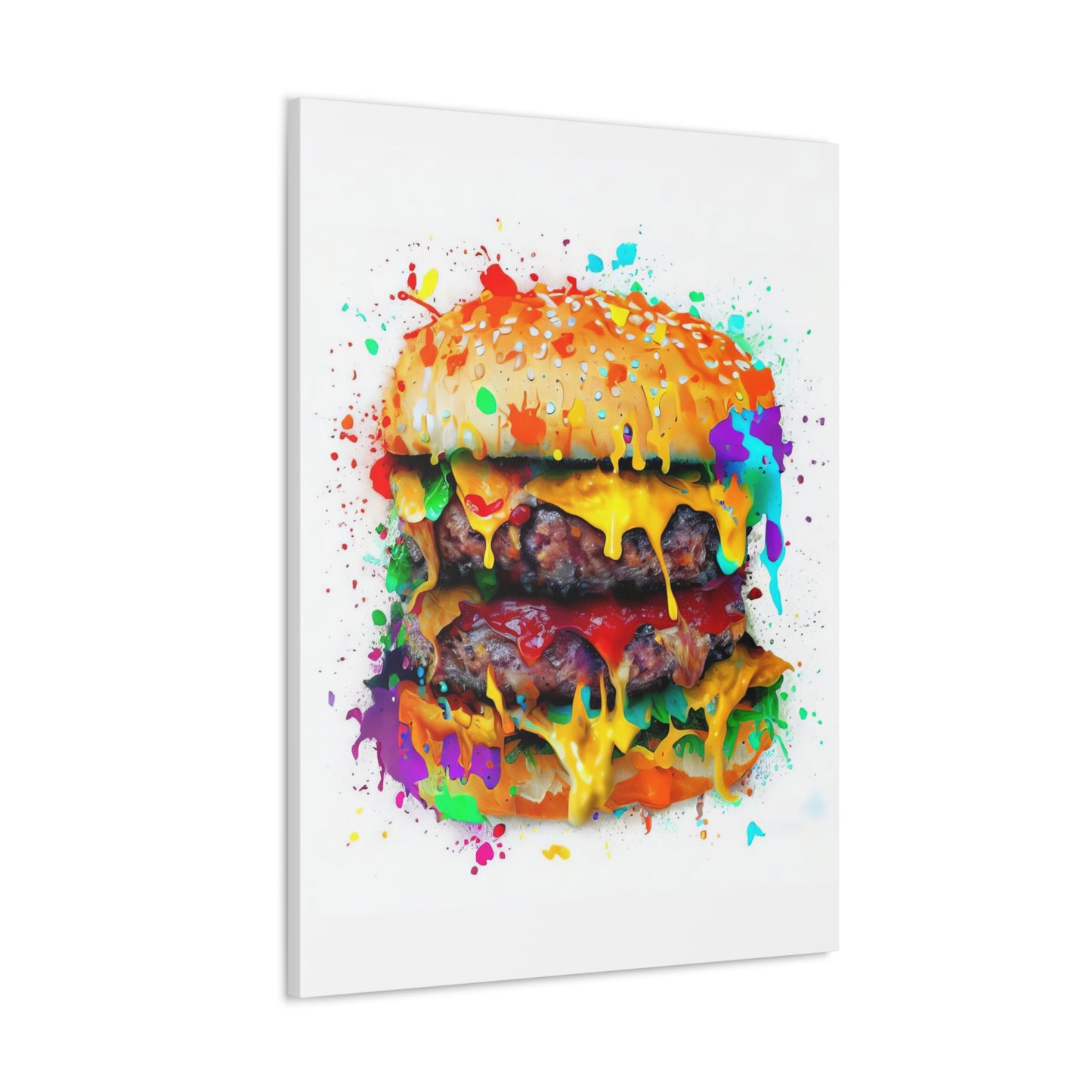 Double Cheese Burger  - Canvas Wall Art