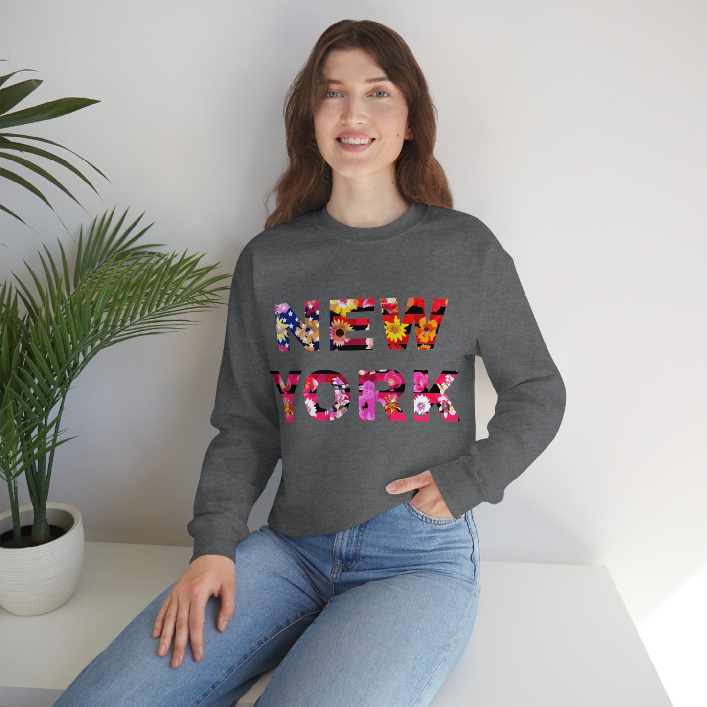 New York Floral Heavy Blend Sweatshirt