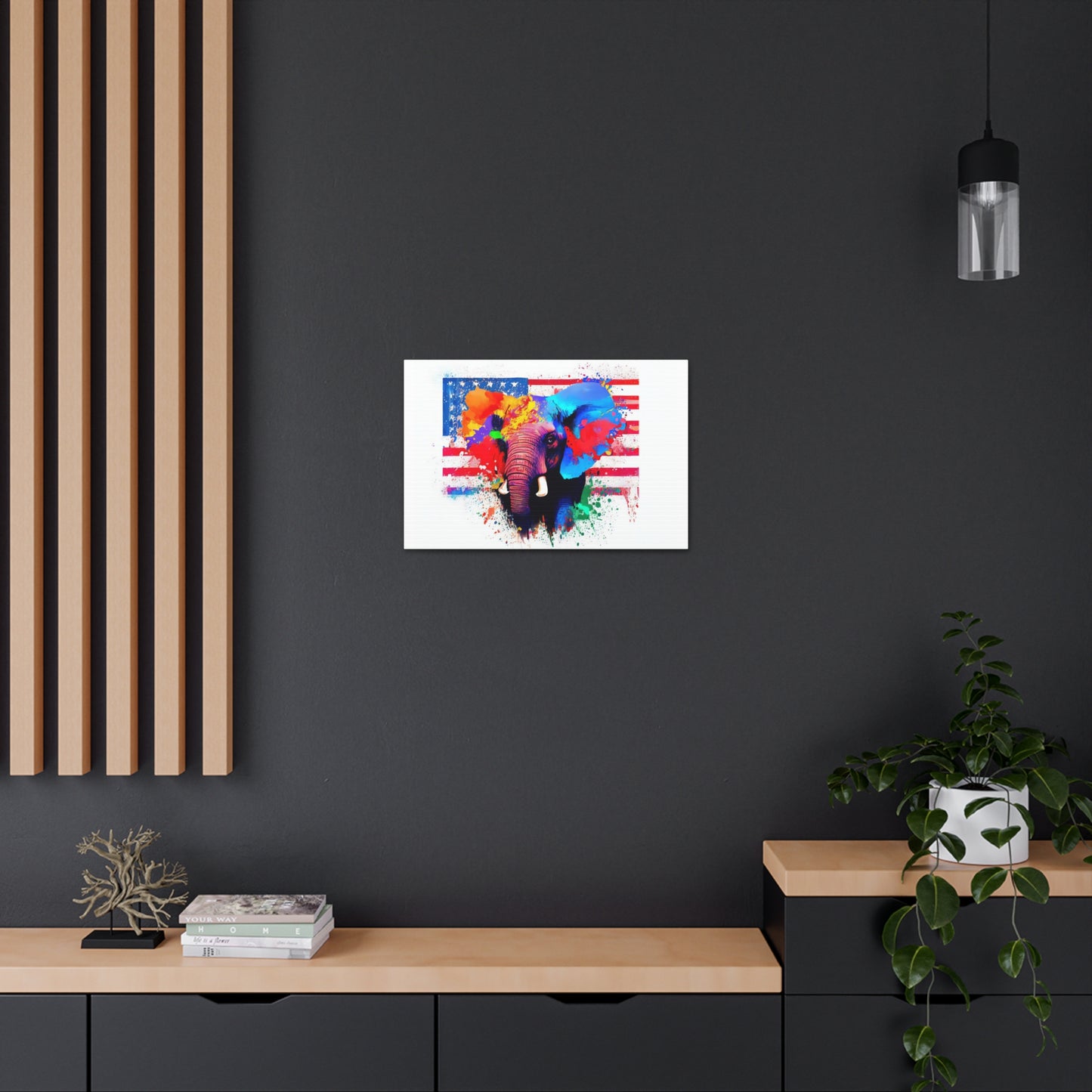 Elephant American Flag - Canvas Wall Art