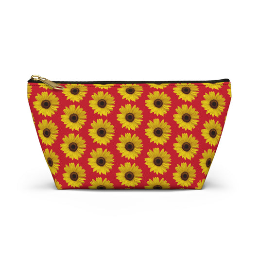 Sunflower Red Accessory Pouch w T-bottom