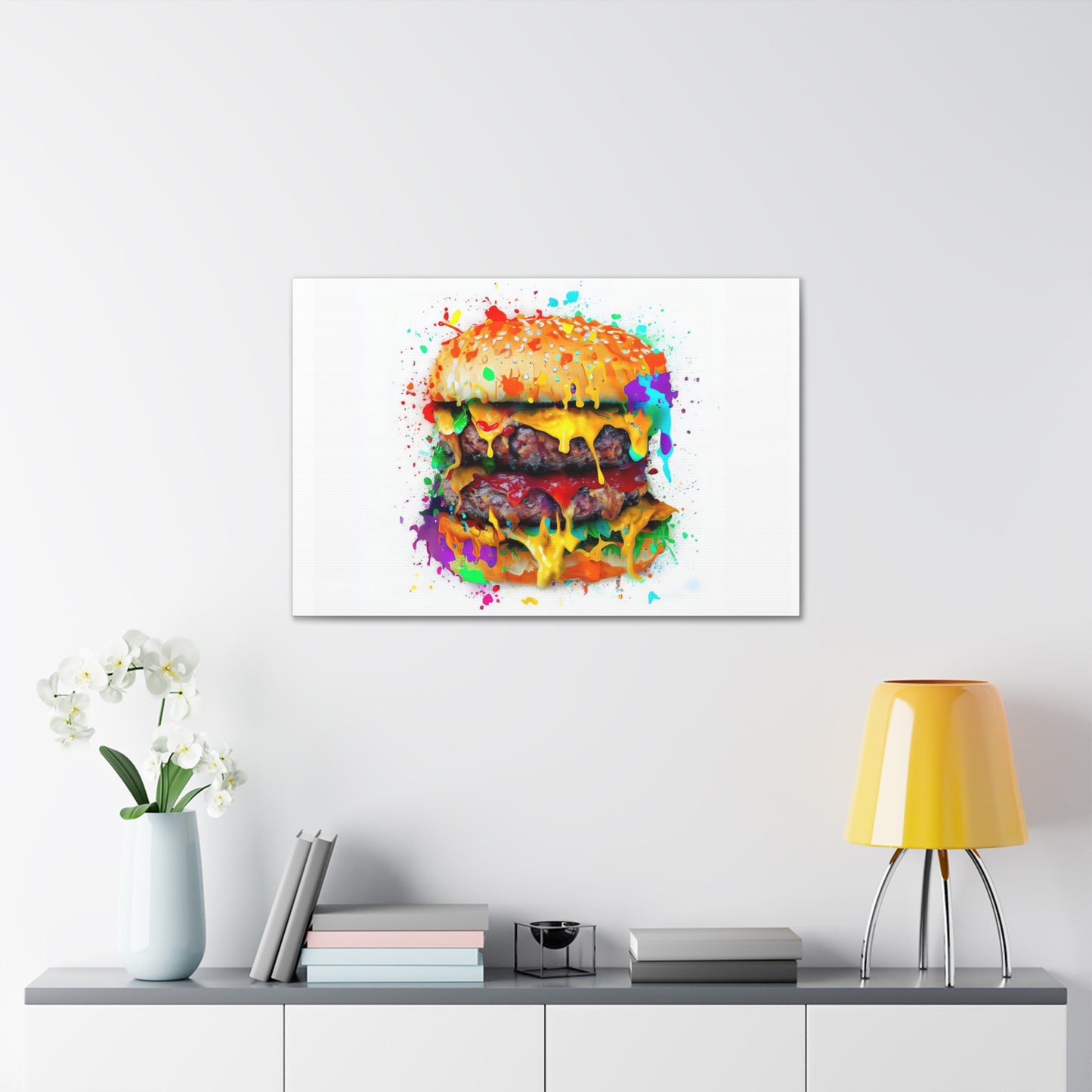 Double Cheese Burger  - Canvas Wall Art