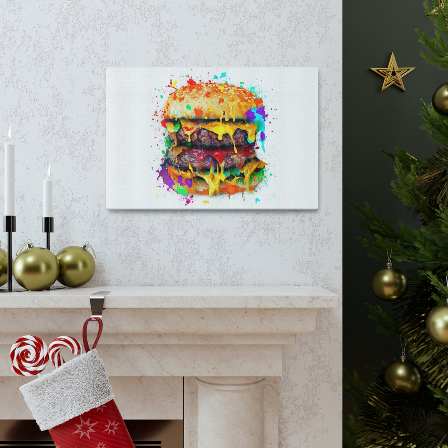 Double Cheese Burger  - Canvas Wall Art