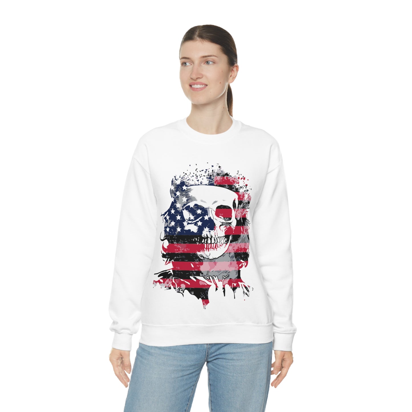 Skull and Flag Unisex Heavy Blend™ Crewneck Sweatshirt