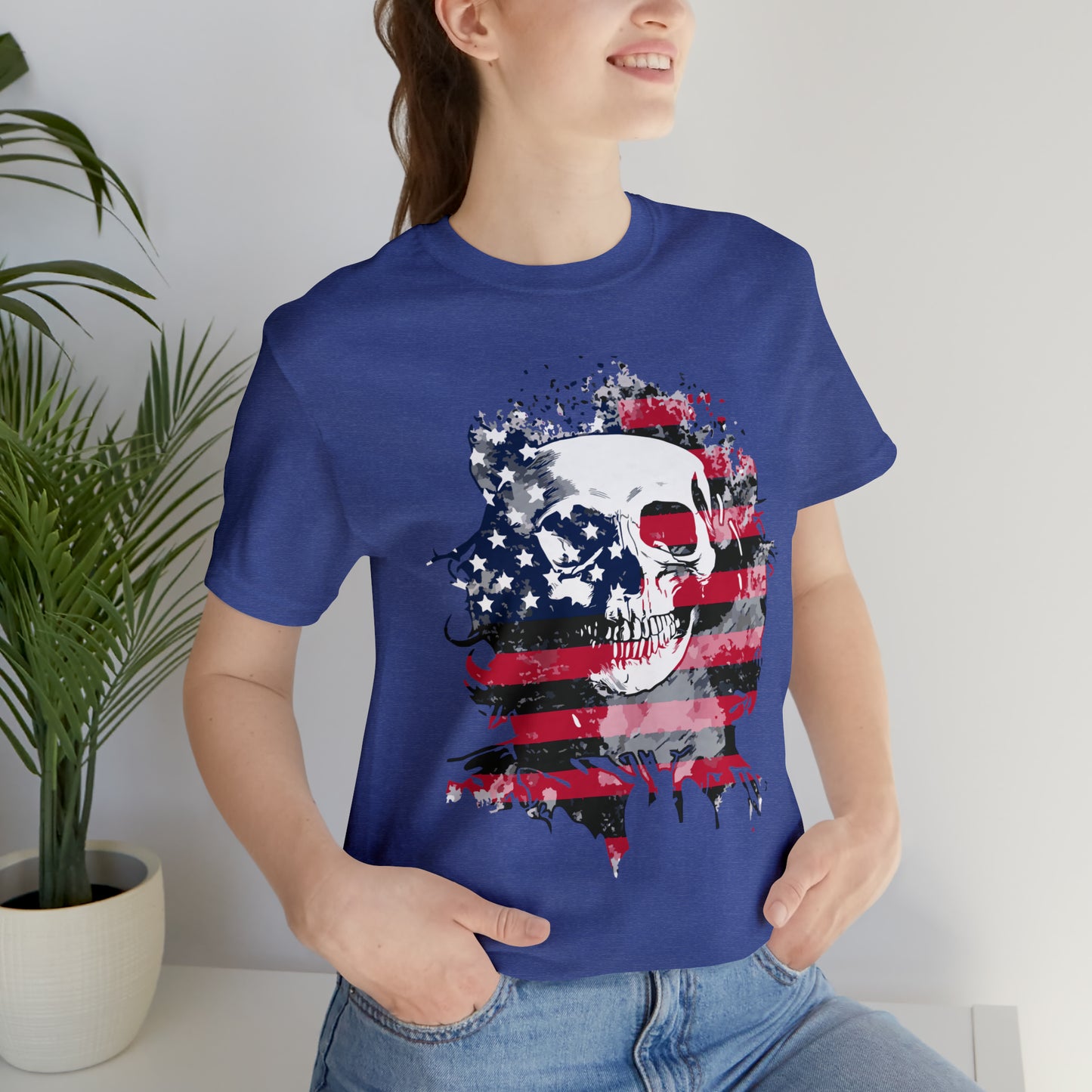 Skull and Flag Unisex Jersey Short Sleeve Tee