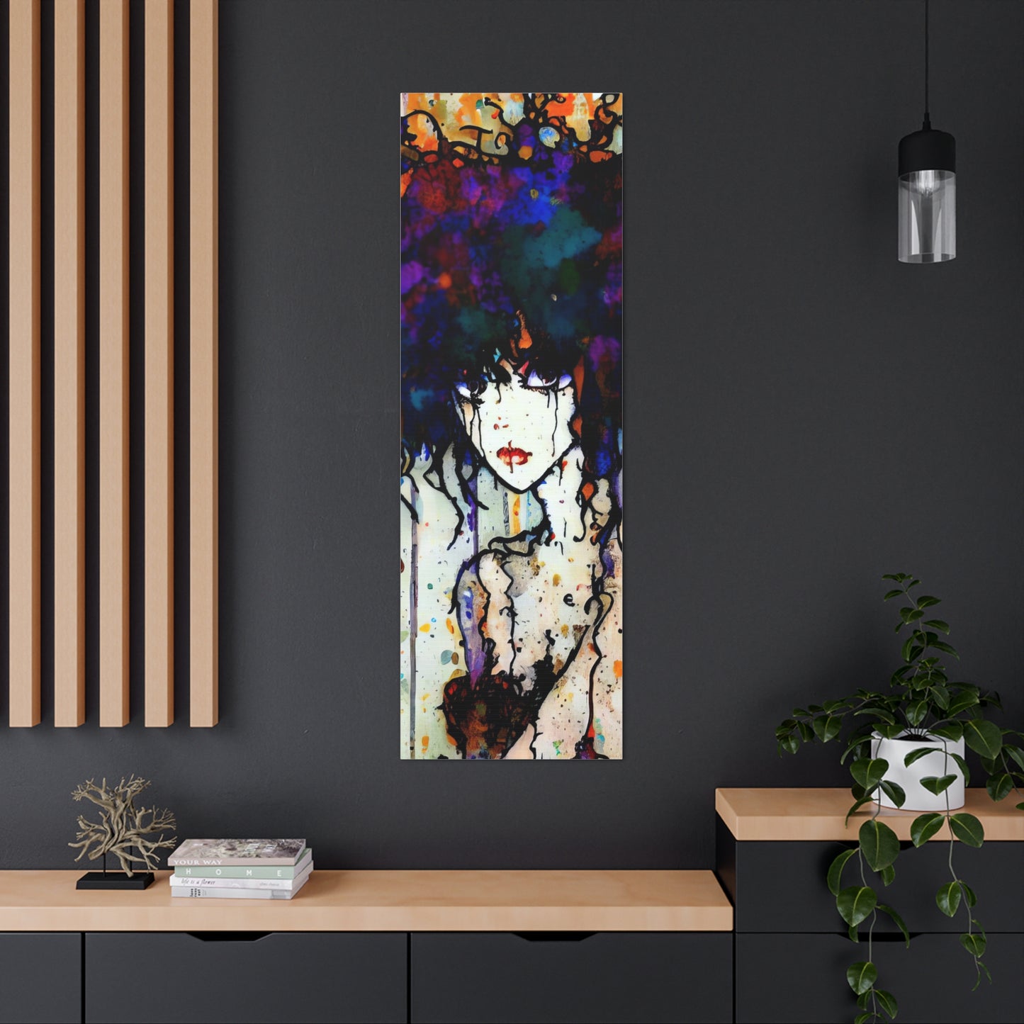 Girl with Big Hair  - Canvas Wall Art