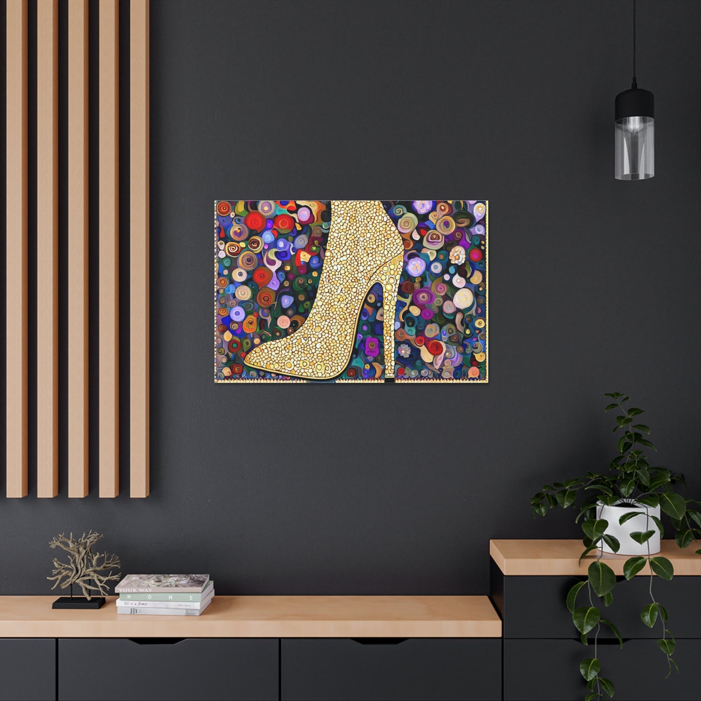 Gold Shoe  - Canvas Wall Art