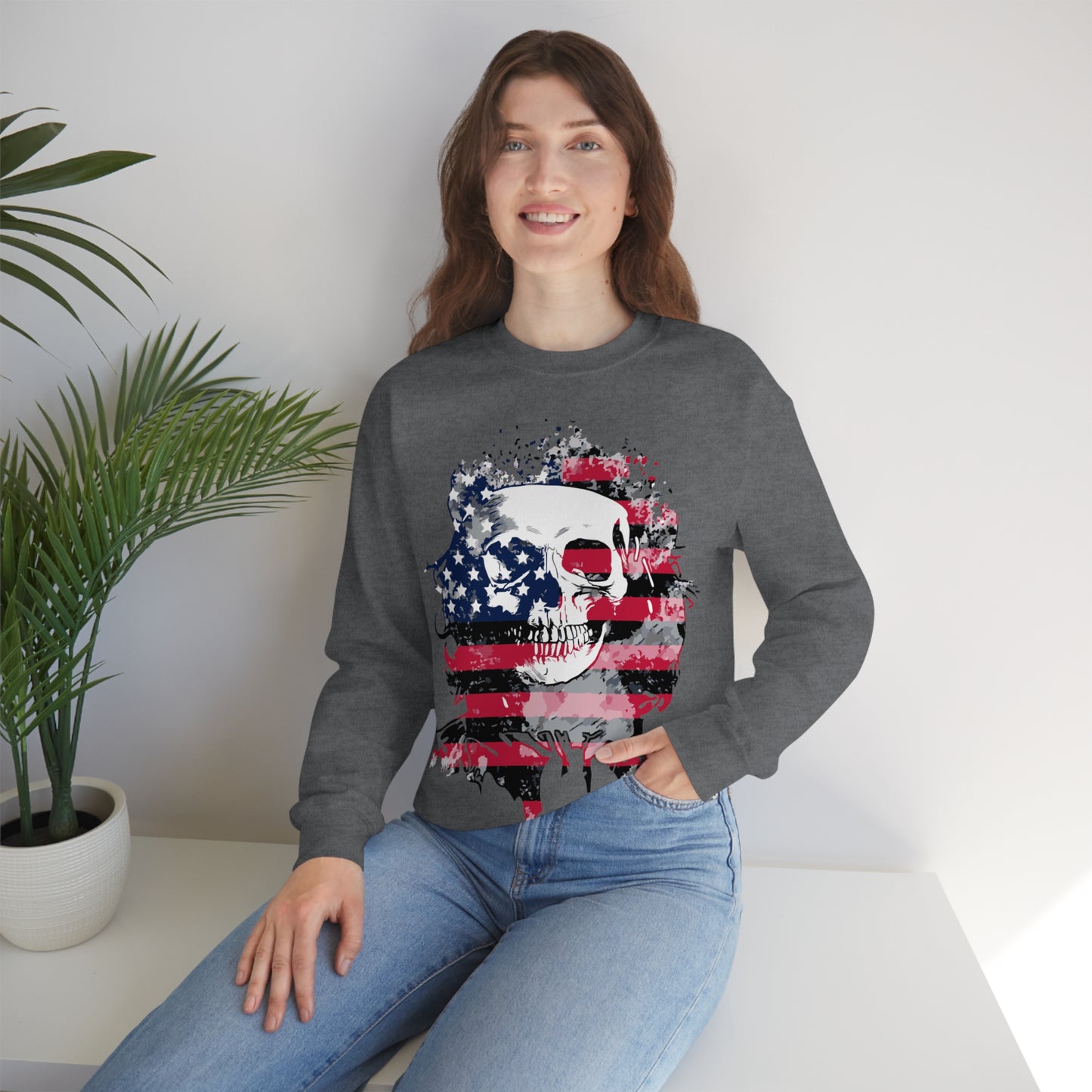 Skull and Flag Unisex Heavy Blend™ Crewneck Sweatshirt