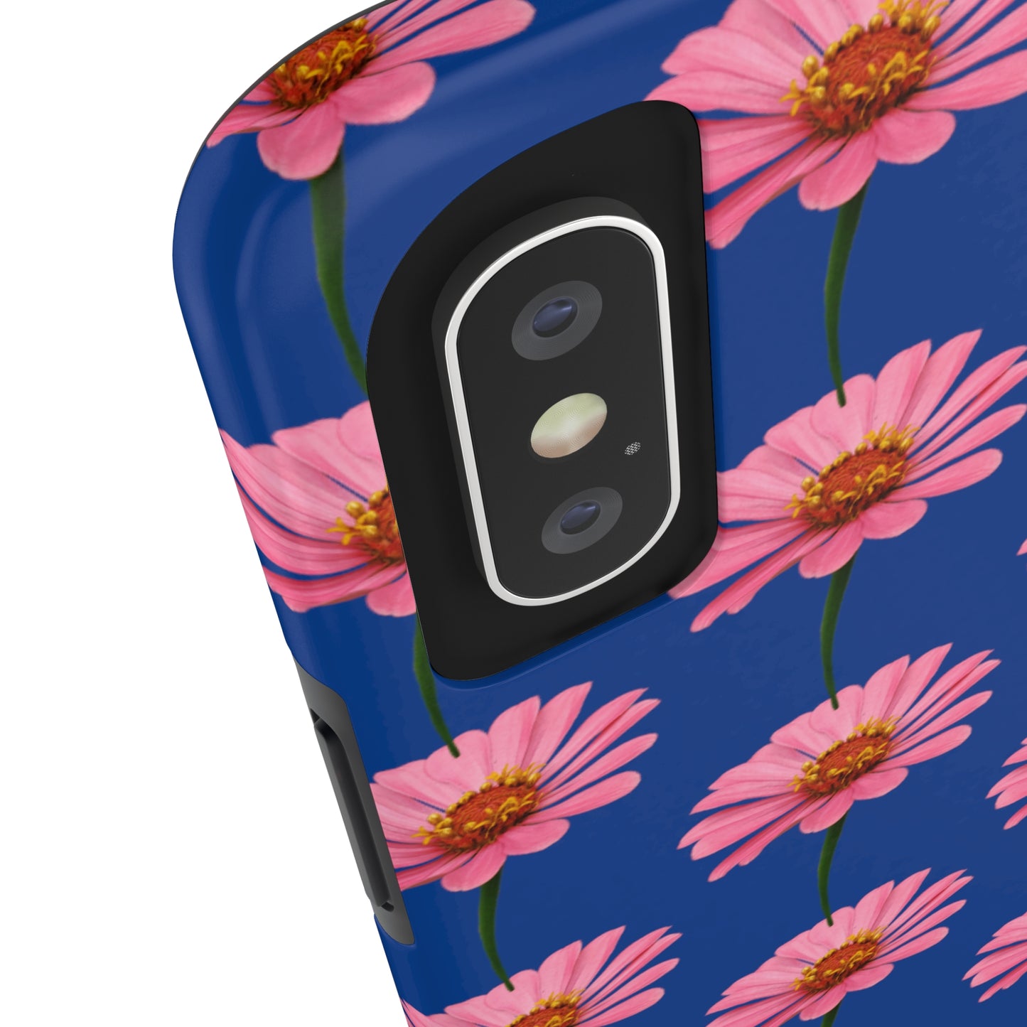 Pink Zinnia Blue Tough Phone Case