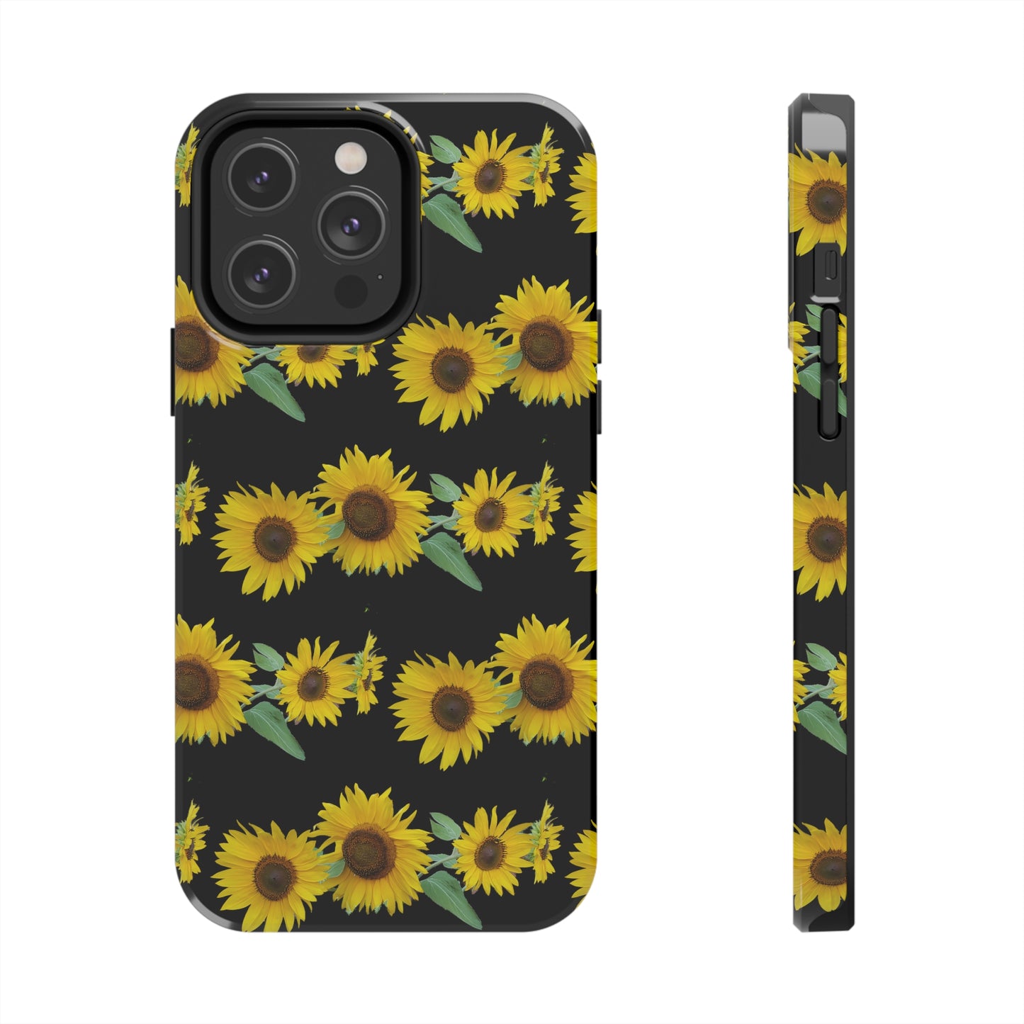 Sunflower Cluster Black Tough Phone Case