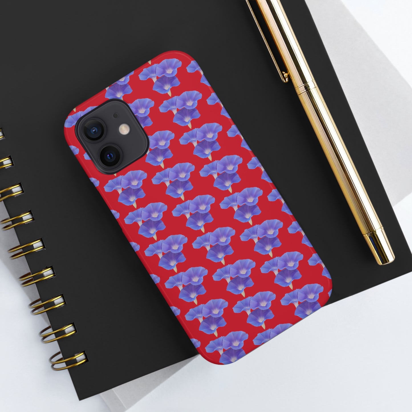 Purple Morning Glory Red Tough Phone Case