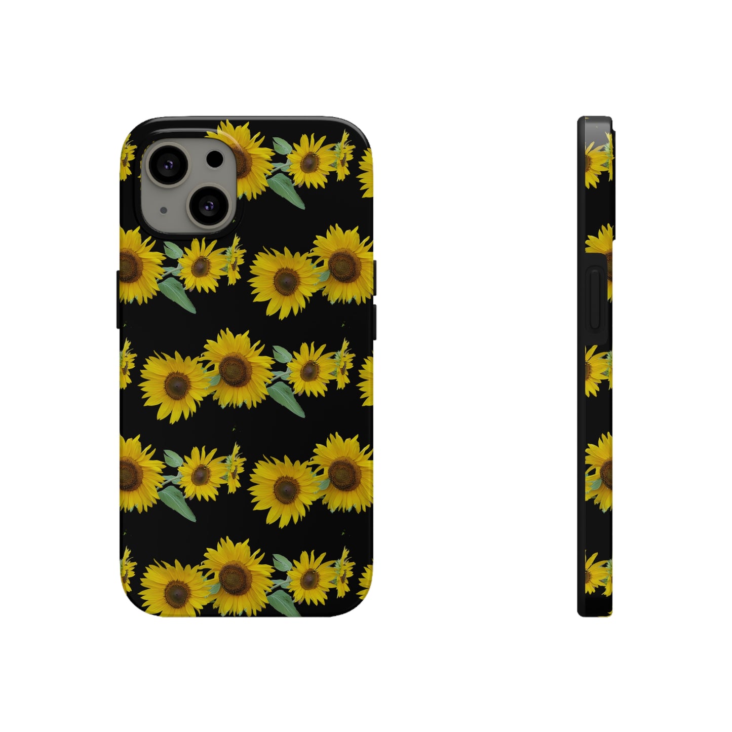 Sunflower Cluster Black Tough Phone Case