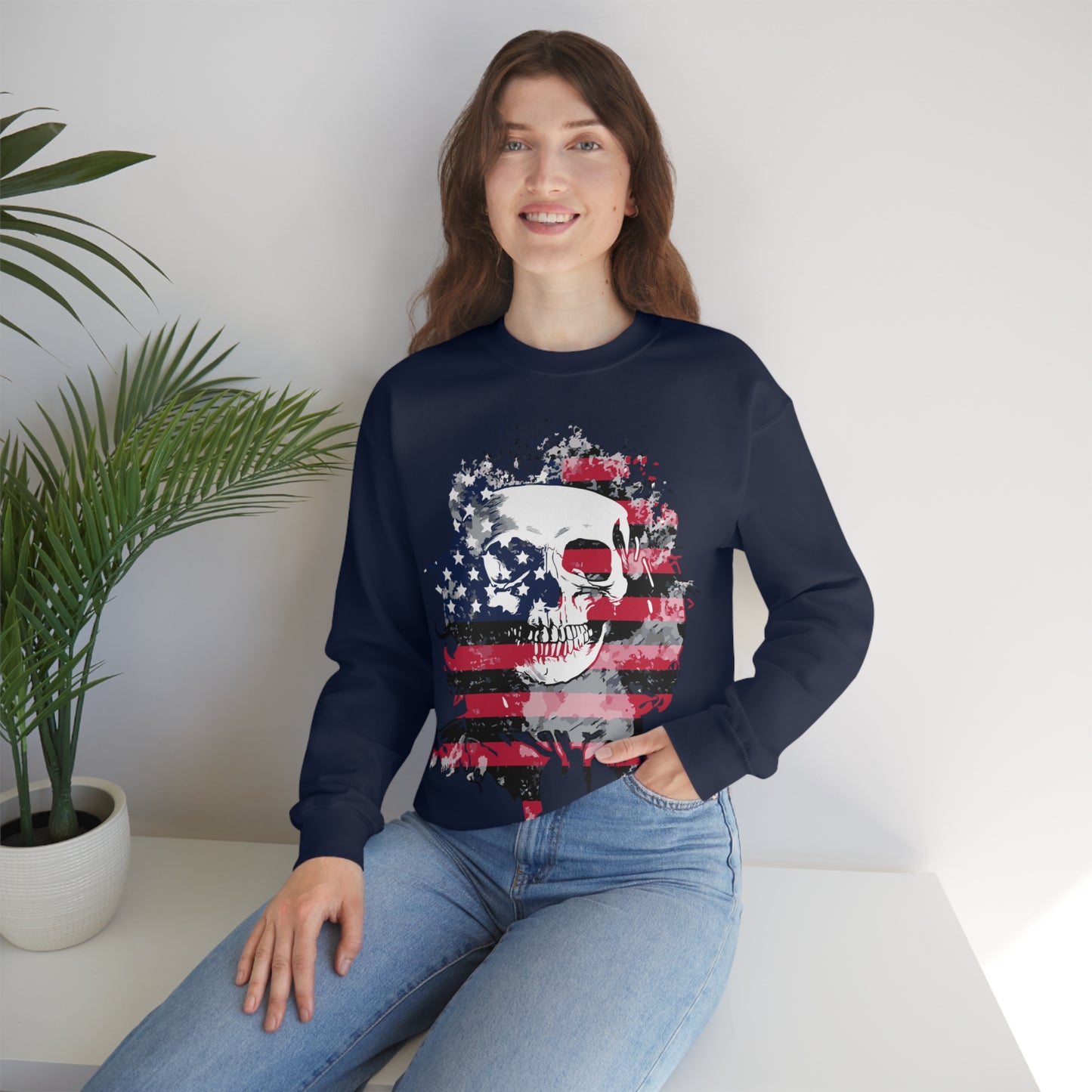 Skull and Flag Unisex Heavy Blend™ Crewneck Sweatshirt