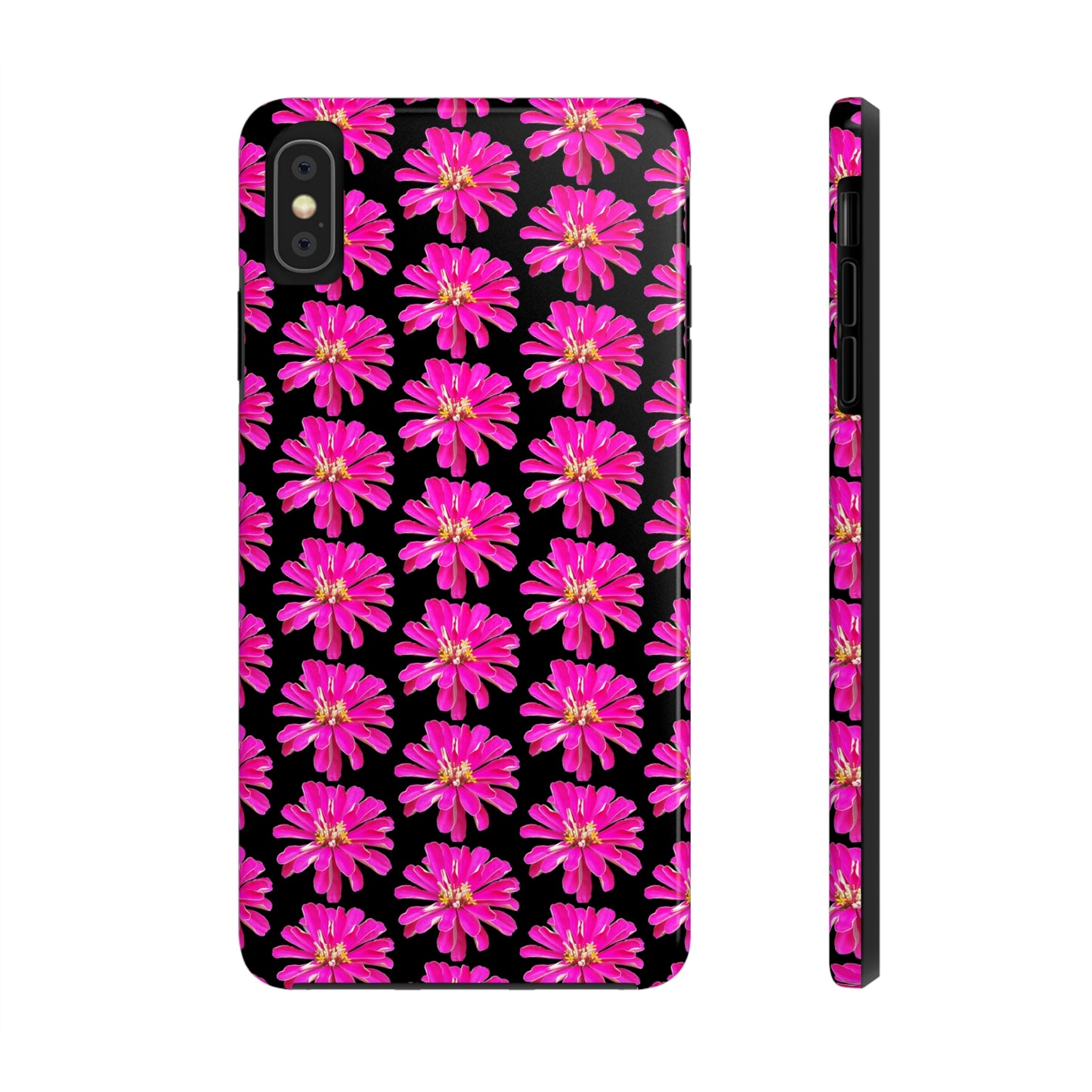 Pink Zinnia Black Tough Phone Case