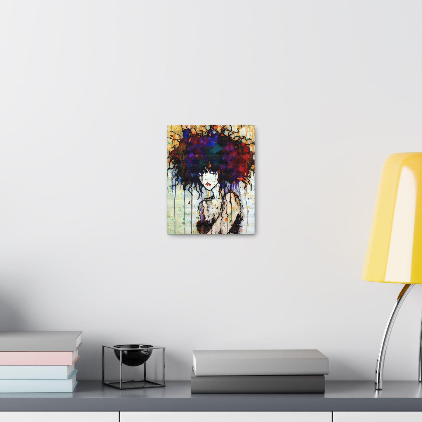 Girl with Big Hair  - Canvas Wall Art