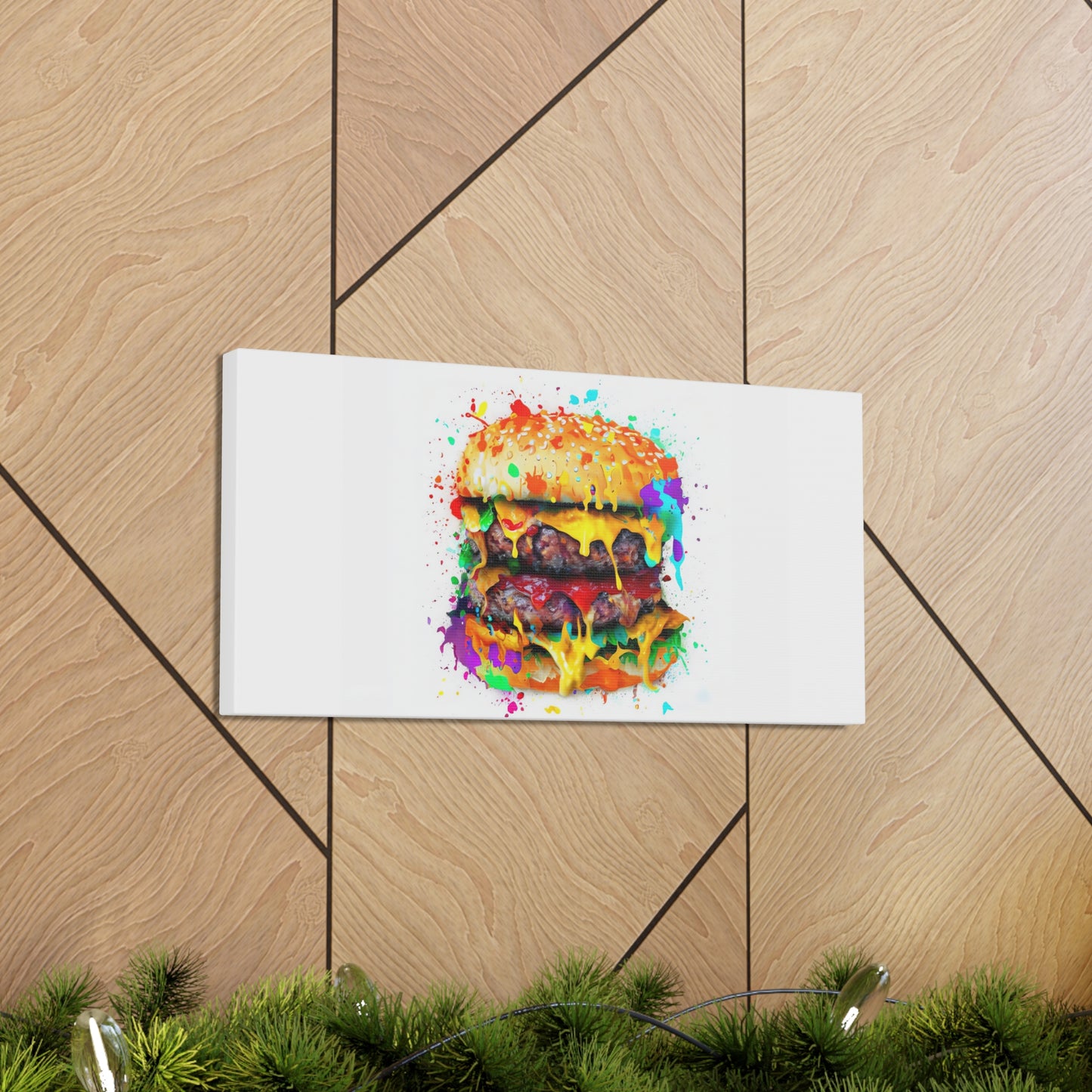 Double Cheese Burger  - Canvas Wall Art