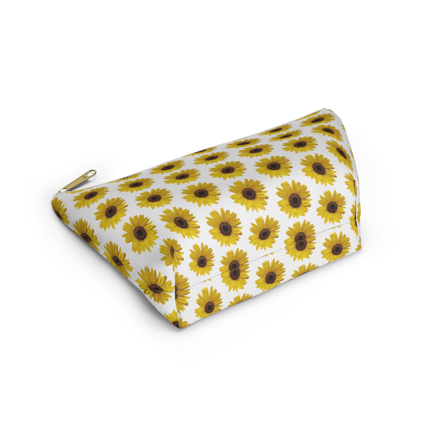 Sunflower White Accessory Pouch w T-bottom