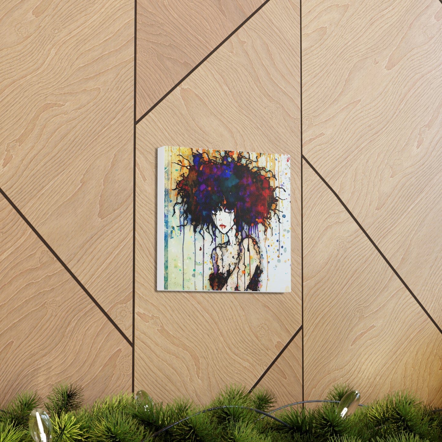 Girl with Big Hair  - Canvas Wall Art