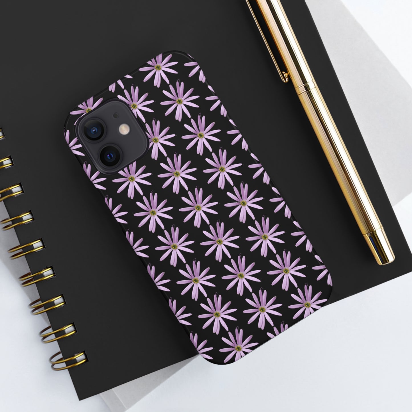 Aster Black Tough Phone Case