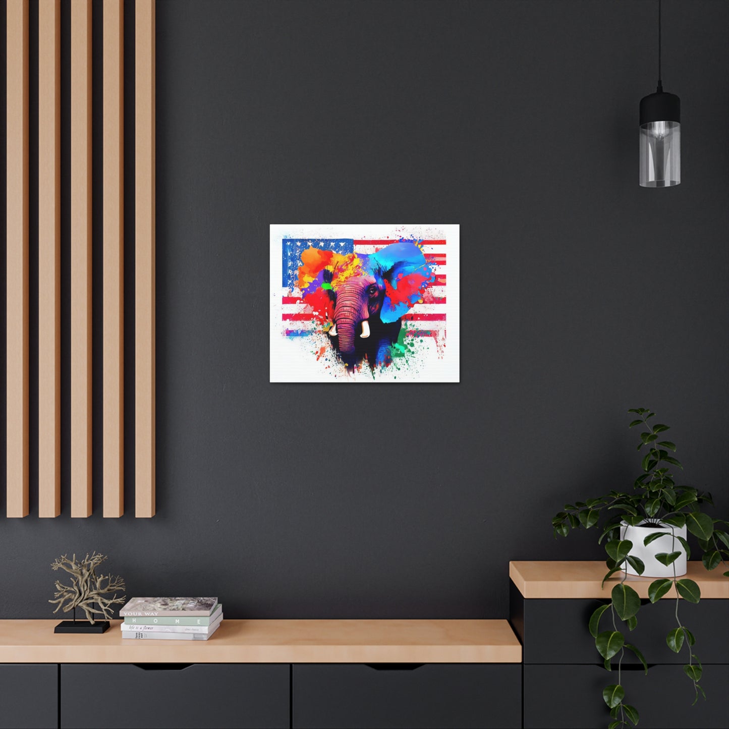 Elephant American Flag - Canvas Wall Art