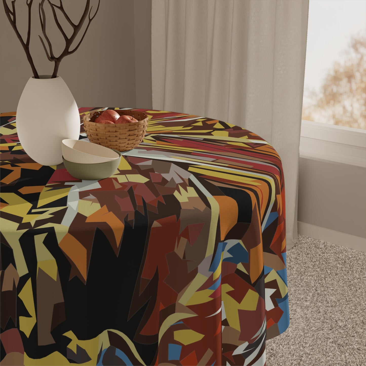 Abstract Floral FiestaTable Cloth