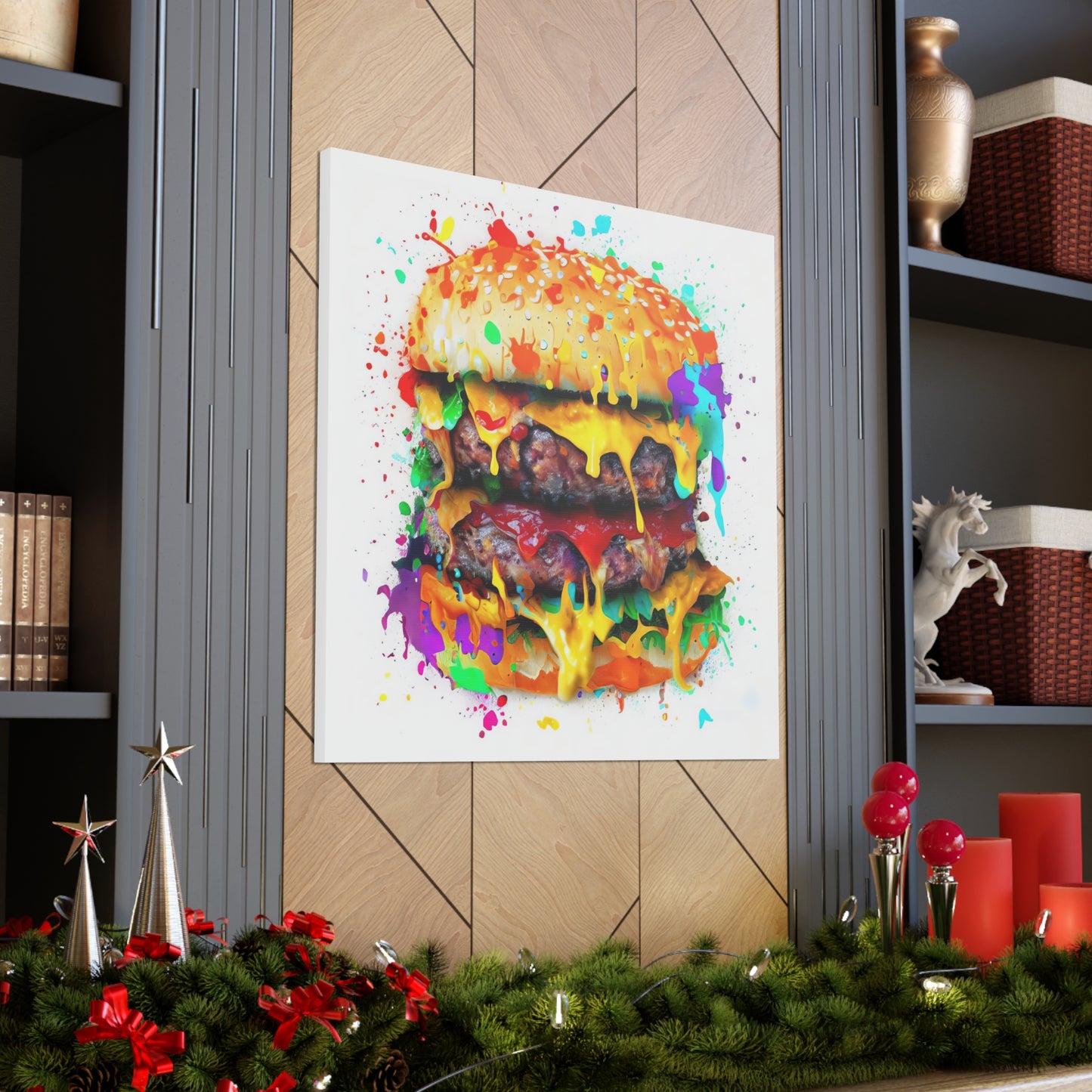 Double Cheese Burger  - Canvas Wall Art