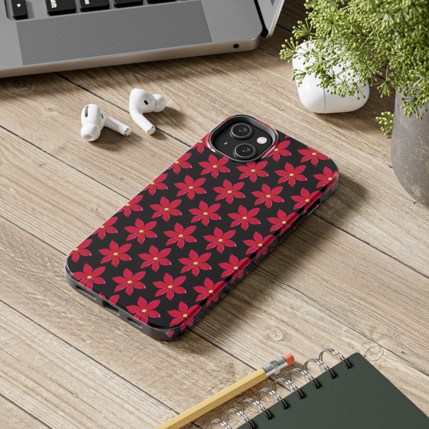 Regency Clematis Black Tough Phone Case