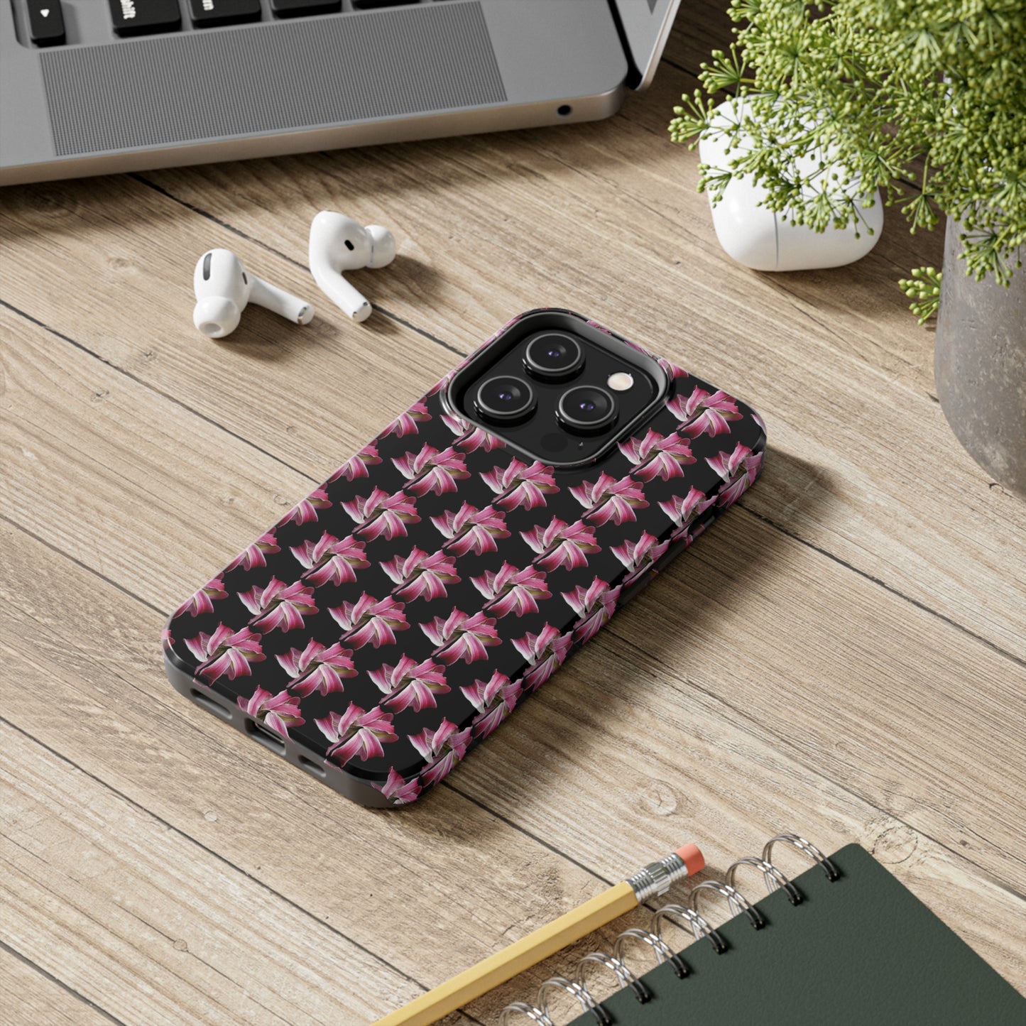 Morning Lily Black Tough Phone Case