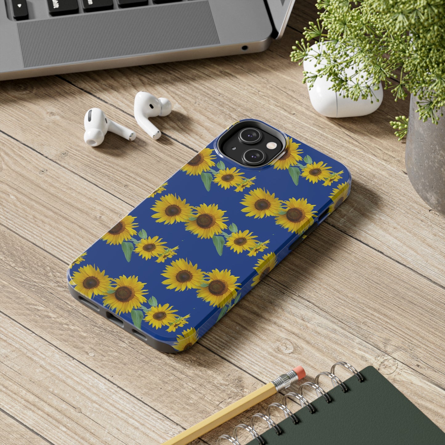 Sunflower Cluster Blue Tough Phone Case