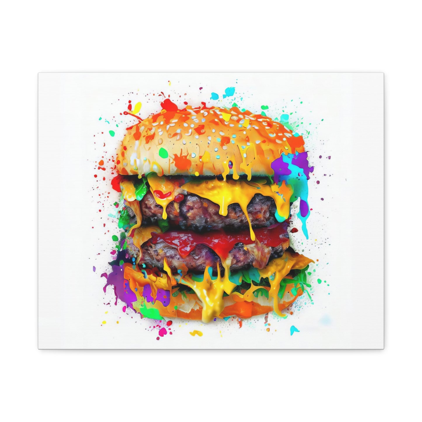 Double Cheese Burger  - Canvas Wall Art