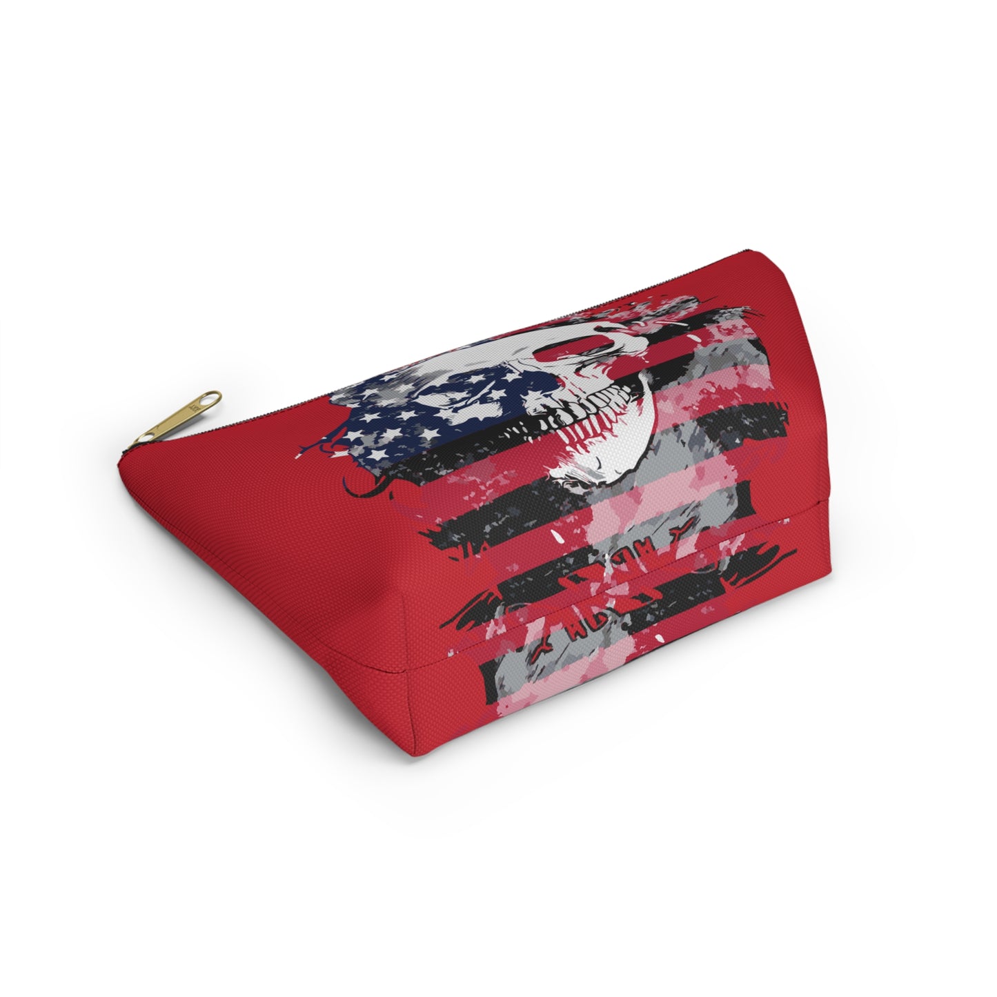 Skull and Flag Accessory Pouch w T-bottom