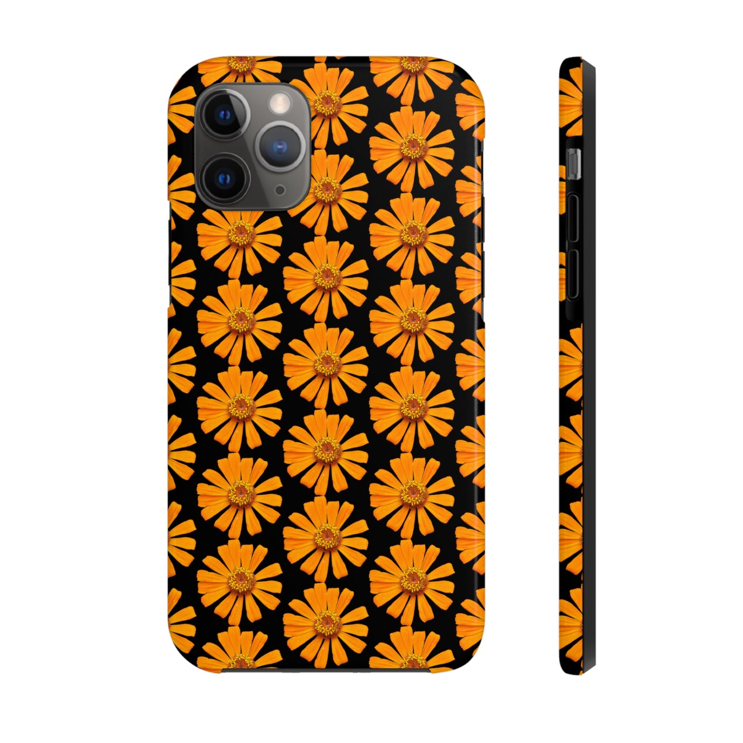 Orange Zinnia Black Tough Phone Case