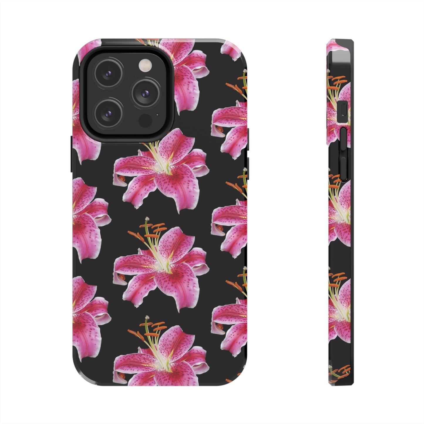 Stargazer Lily Black Tough Phone Case