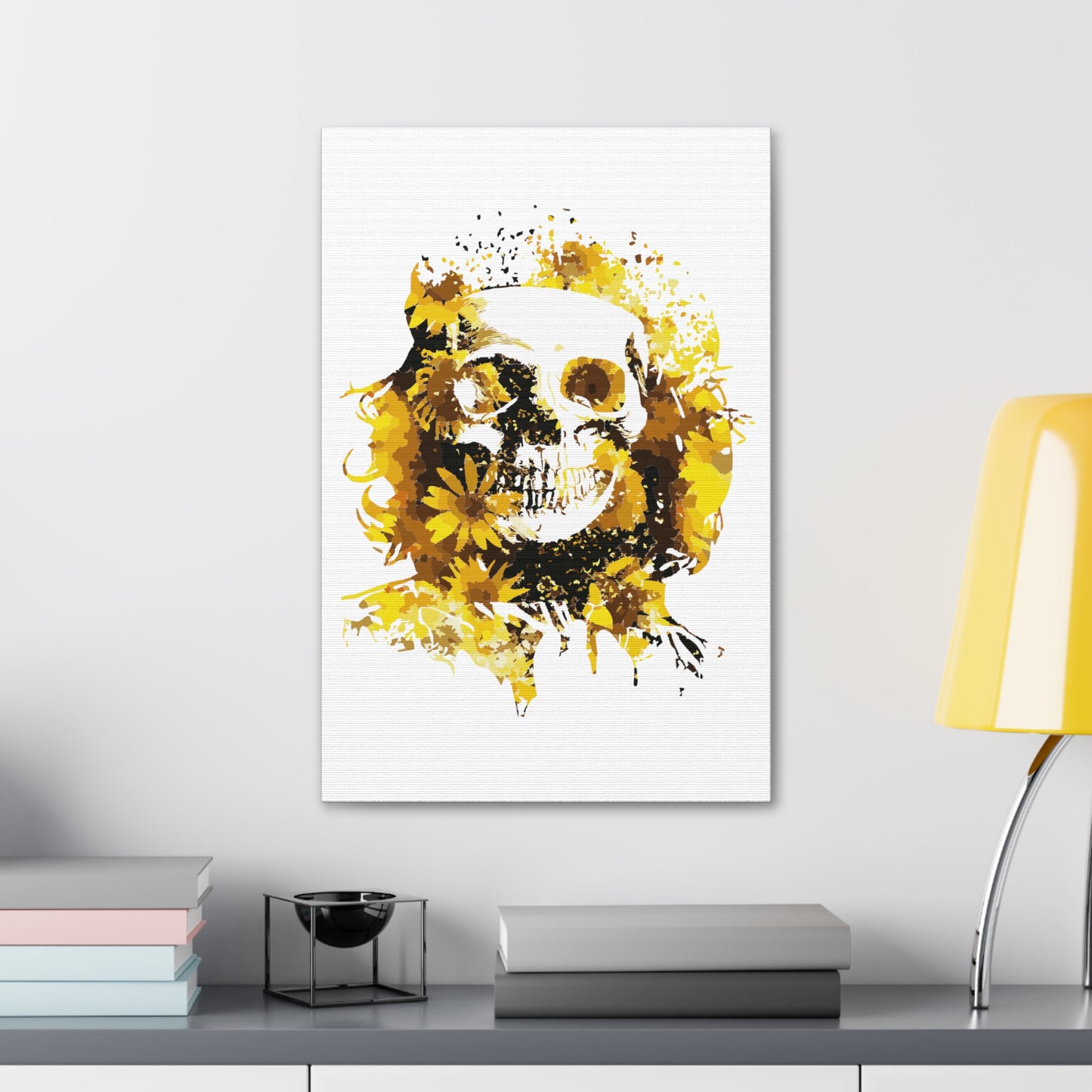 Sunflower Skull Canvas Stretched, 1.5''