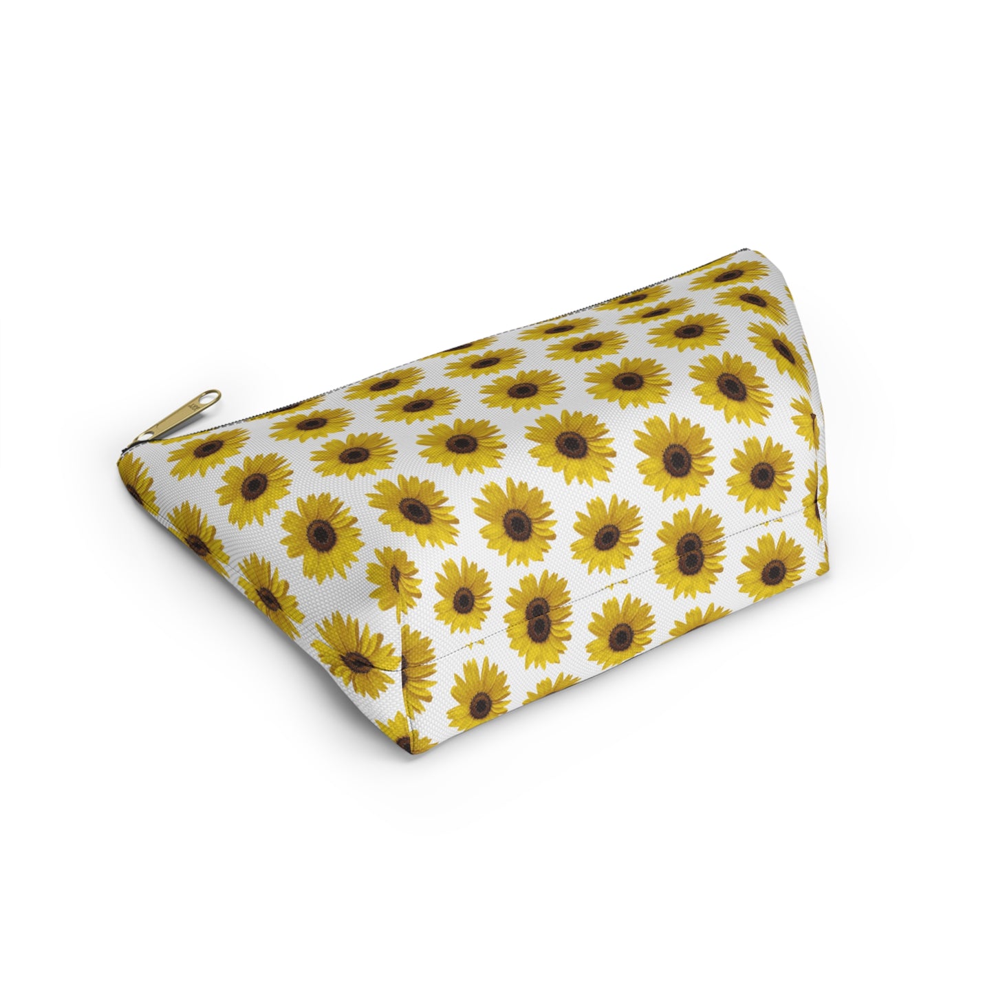 Sunflower White Accessory Pouch w T-bottom