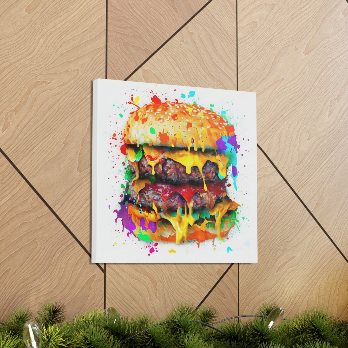 Double Cheese Burger  - Canvas Wall Art