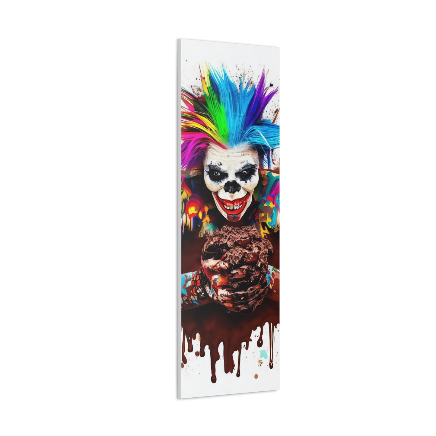 Creepy Clown Chocolate Ice Cream  - Canvas Wall Art