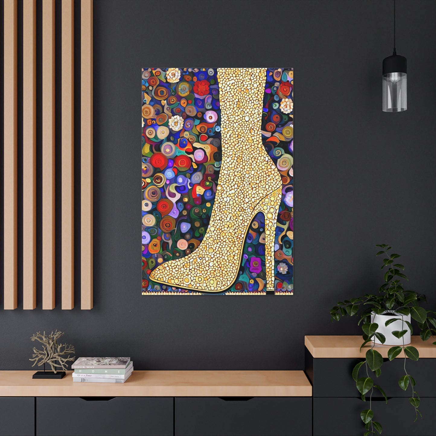 Gold Shoe  - Canvas Wall Art