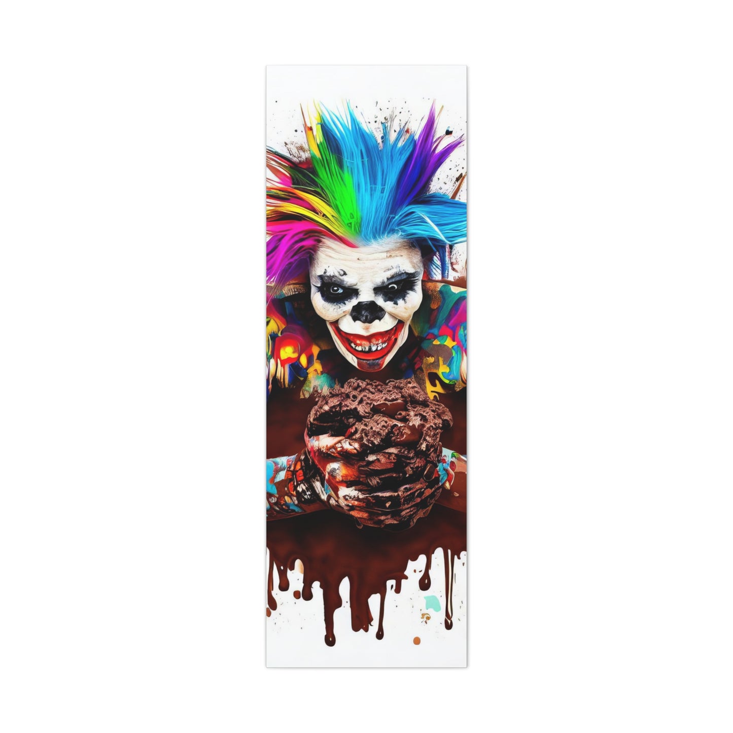 Creepy Clown Chocolate Ice Cream  - Canvas Wall Art